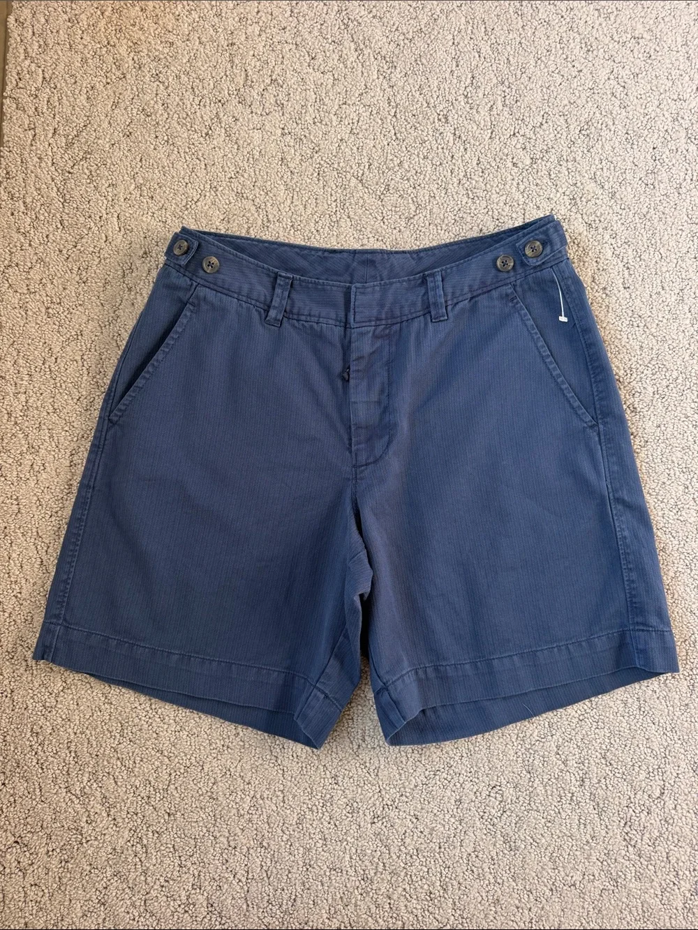 Free People Keepsake Herringbone Chino Shorts Blue Women’s Size 8 NWOT